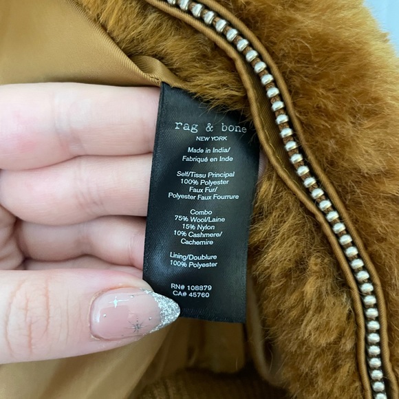 Rag and bone Nikki fur bomber jacket - Picture 6 of 8